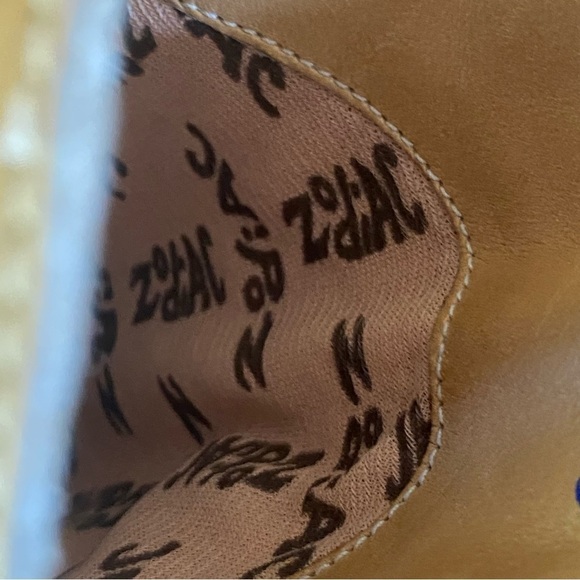 Vintage 80s Zodiac tan yellow leather heeled Leather boots Western Rodeo Size 6 - Picture 8 of 9